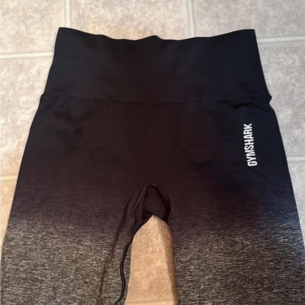 Gymshark Black and Gray Bike Shorts High Waist Stretch